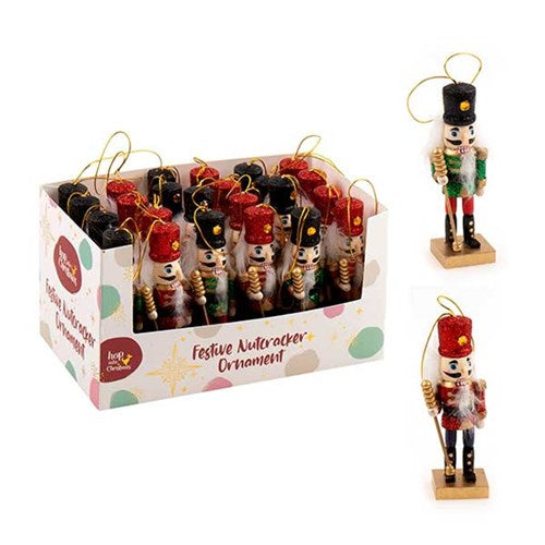 Decoration Xmas Ornaments Tree Nutcracker 10.5cm 2 Asst PDQ