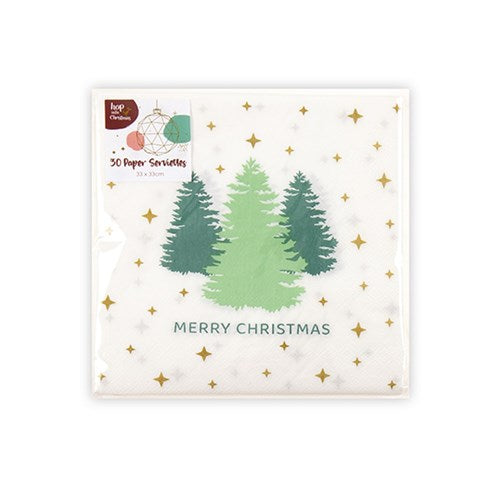 Paper Serviette Xmas 30pk P6.7 FSC Mix 70% 330mm