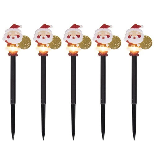 Stake Lights Santa 5L H36cm 2F Solar Pk5