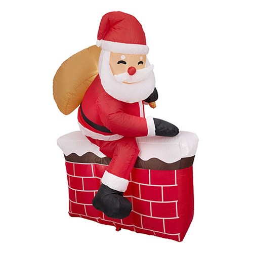 Inflatable Santa On Chimney 1.5m