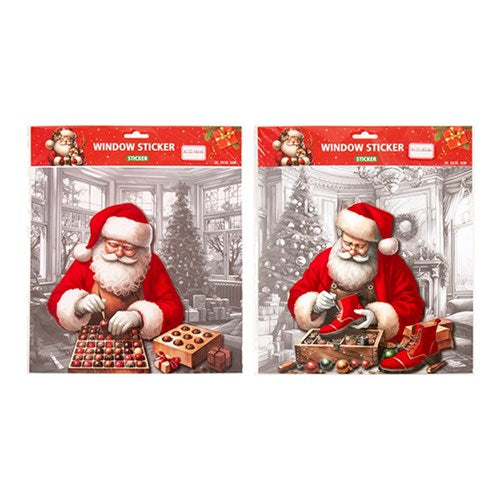 Stickers Window Xmas 30.5x30.5cm 2 Asst