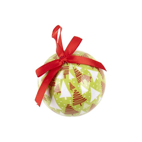 Decoration Xmas Bauble w Print 7.5cm PDQ