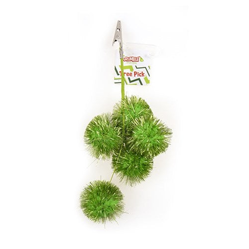 Grumble Xmas Decoration Tree Pick Clip w Tinsel Ball 23cm