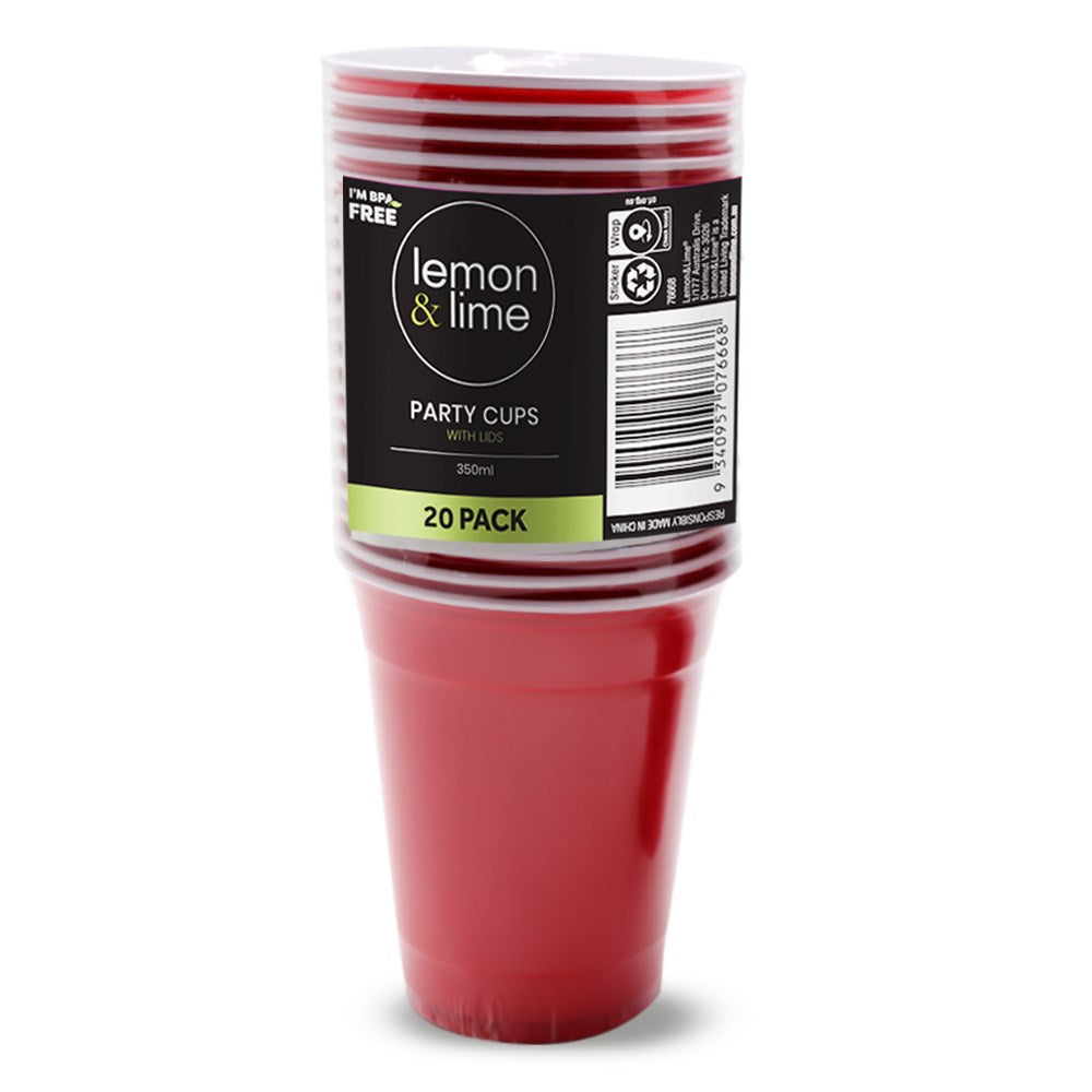 REUSABLE COLLEGE PARTY CUPS – 350ML 20PK