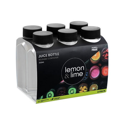 REUSABLE JUICE BOTTLE 6PK 250ML