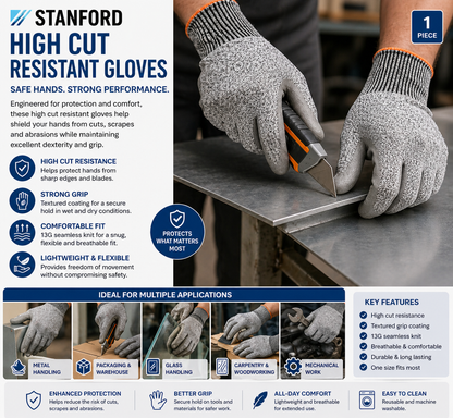 Gloves High Cut Resistant 13 Gauge