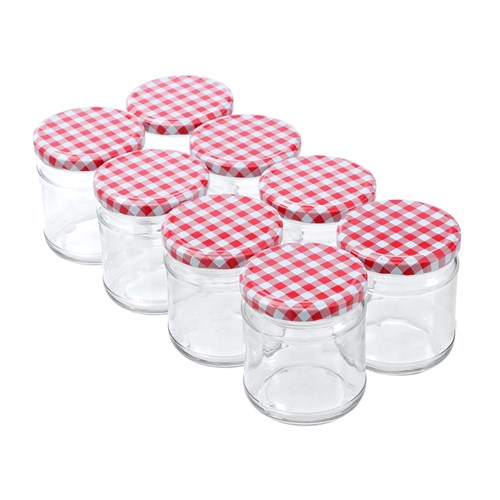 TOSCANA GLASS CONSERVE JARS 8PK 450ML 8.5X8.5X10CM