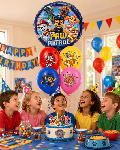 5PC CHARACTER BALLOONS HELIUM FILLED