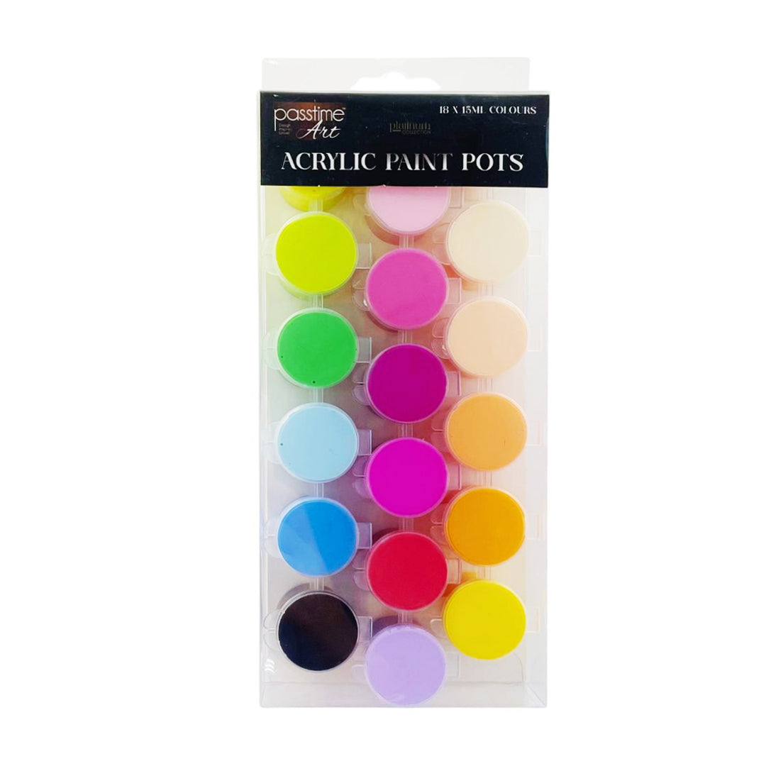 Acrylic Paint Pots Set of 18