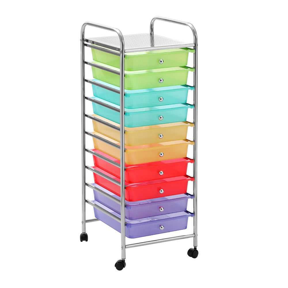 MOVE TROLLEY 10 DRAWER NEON – W/WHEELS 32X36.5X90CM