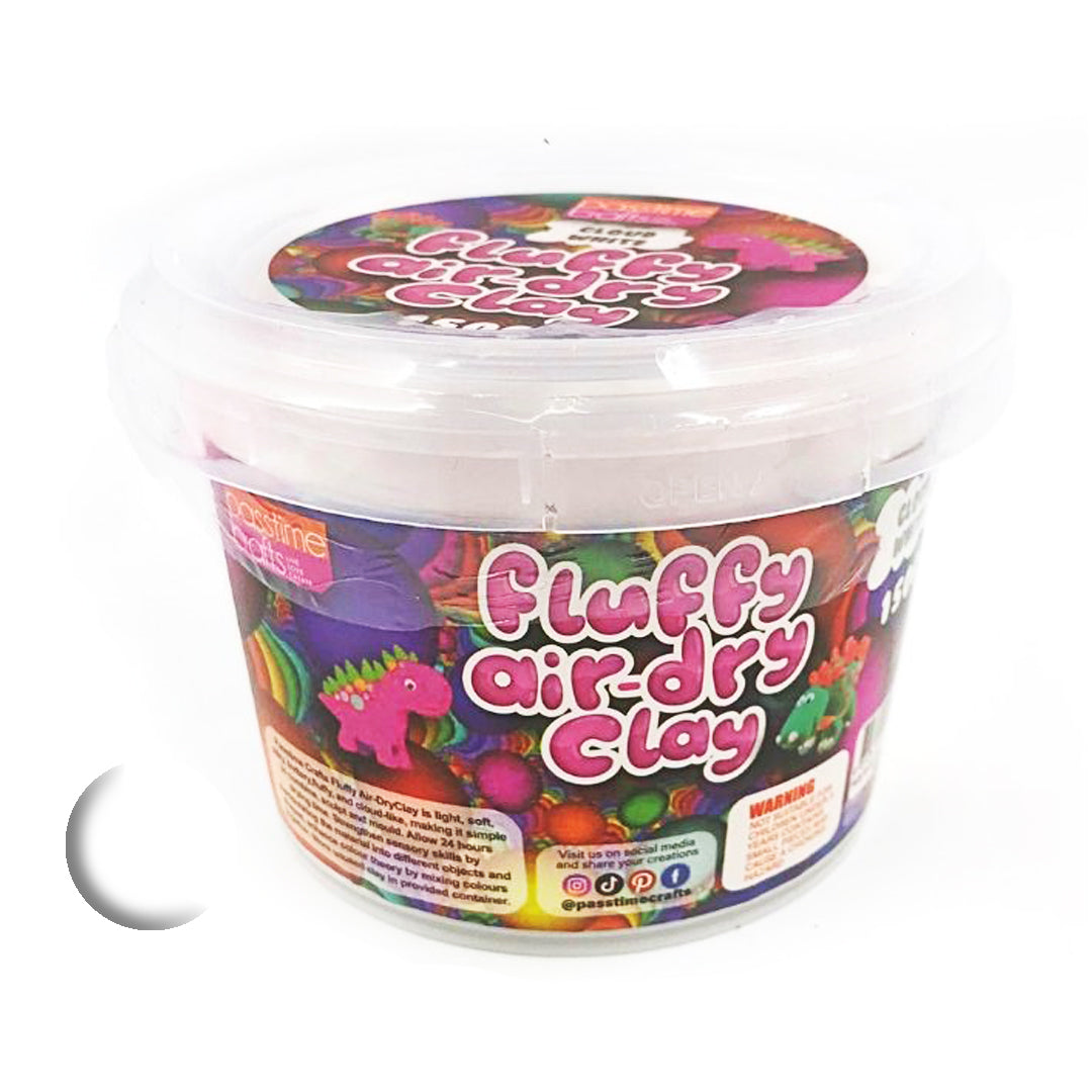 Fluffy Air-Dry Clay Tub - White 150g