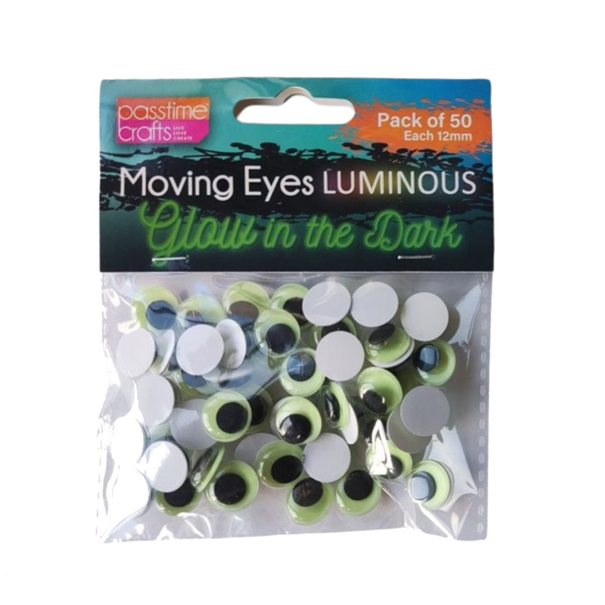 Googli Moving Eyes Glow-in-the-Dark Pack of 50
