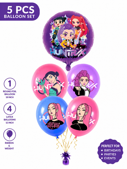 5PC CHARACTER BALLOONS HELIUM FILLED