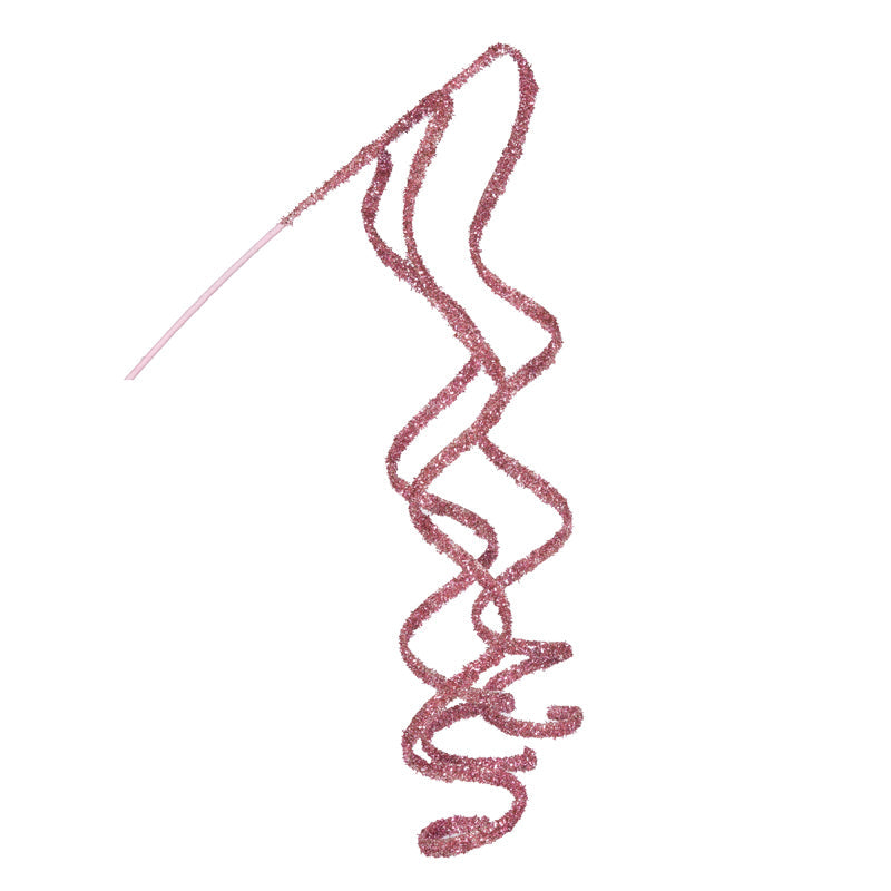 Pink Glittered Ribbon Spray