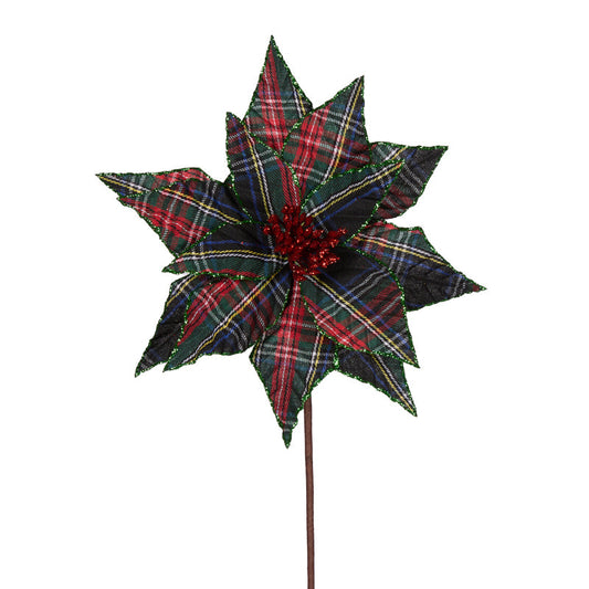 Green Tartan Poinsettia