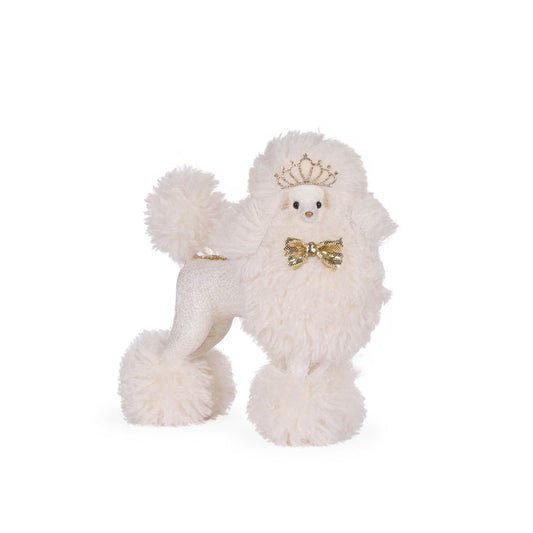 White Princess Poodle With Tiara