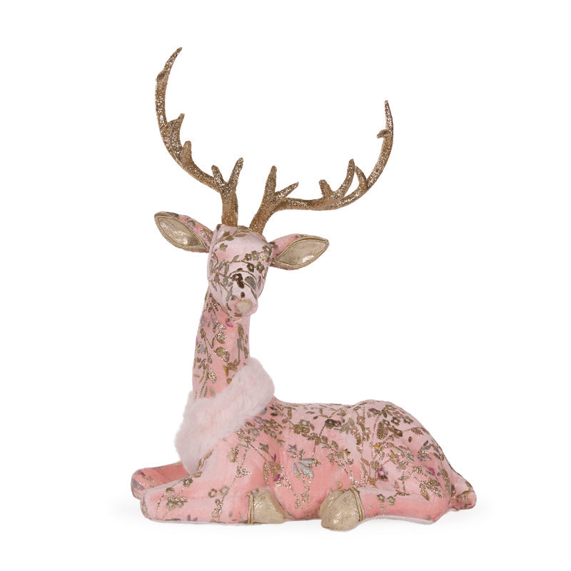 Lying Floral Lace Reindeer