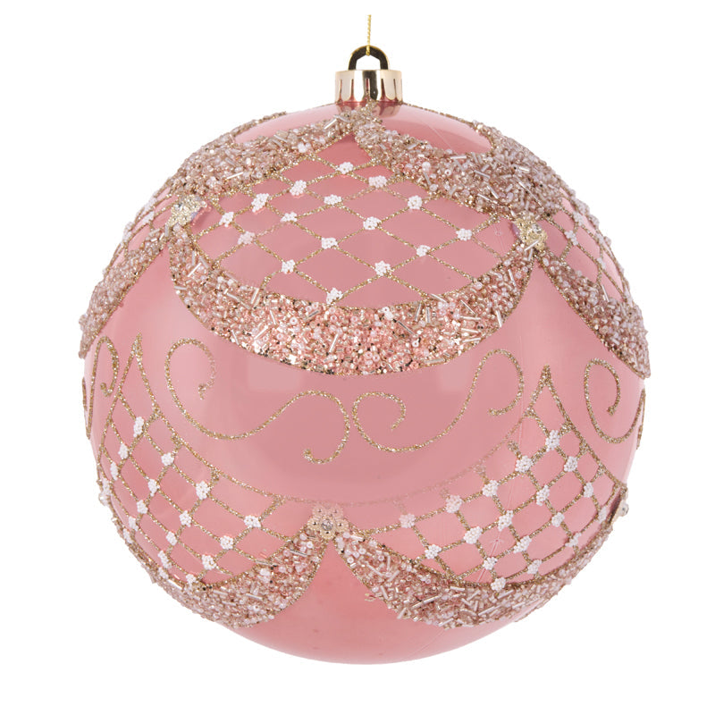 20cm Pearl Pink Opulent Bauble
