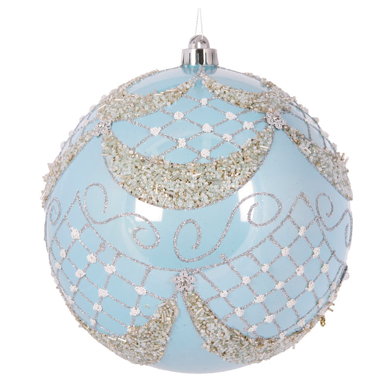 20cm Pearl Light Blue Opulent Bauble