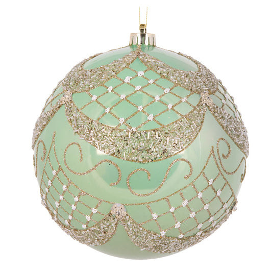 20cm Pearl Mint Opulent Bauble