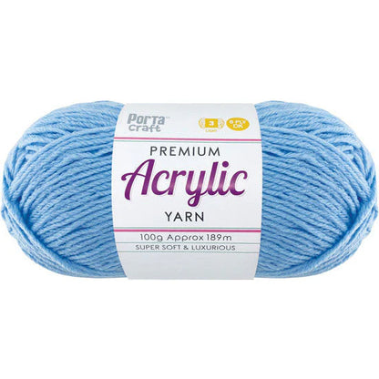 Acrylic Yarn 100g 189m 8ply - Baby Blue