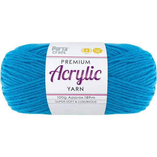 Acrylic Yarn 100g 189m 8ply - Hot Blue