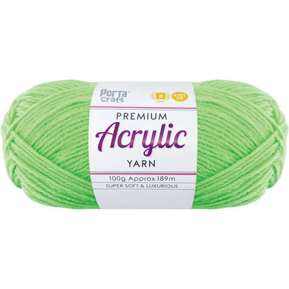 Acrylic Yarn 100g 189m 8ply - Brite Green