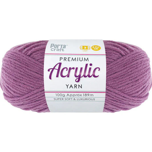 Acrylic Yarn 100g 189m 8ply - Lilac