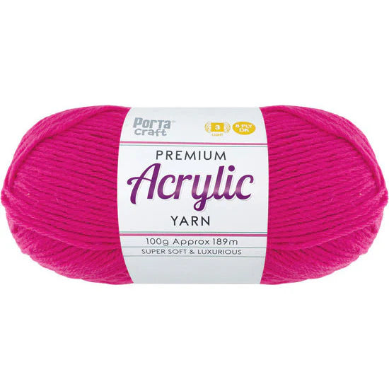 Acrylic Yarn 100g 189m 8ply - Rose Pink