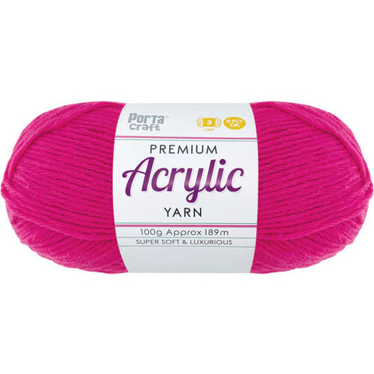 Acrylic Yarn 100g 189m 8ply - Rose Pink