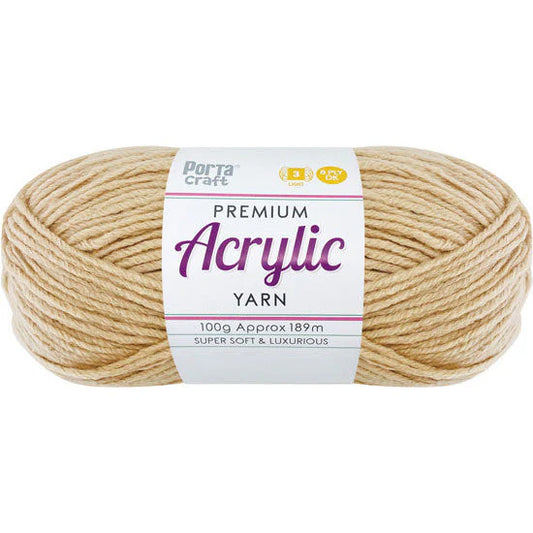 Acrylic Yarn 100g 189m 8ply - Almond