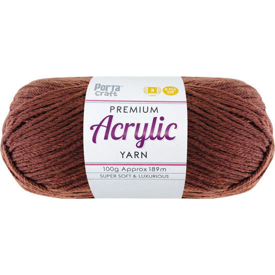 Acrylic Yarn 100g 189m 8ply - Chestnut