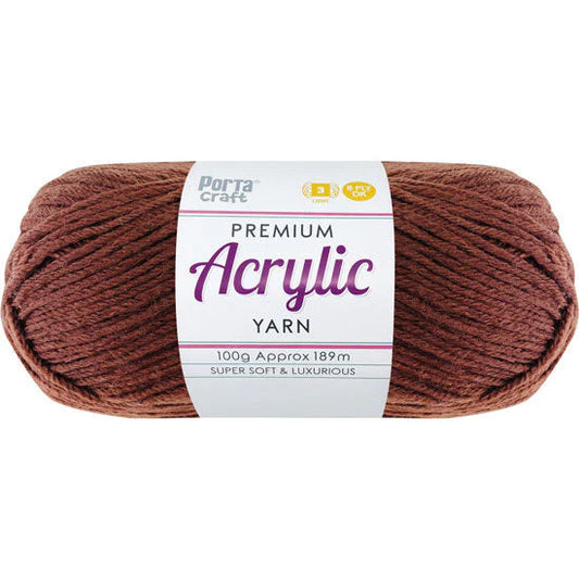 Acrylic Yarn 100g 189m 8ply - Chestnut