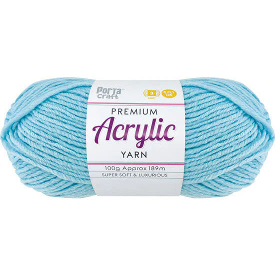 Acrylic Yarn 100g 189m 8ply - Cool Blue