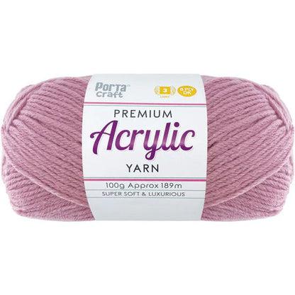Acrylic Yarn 100g 189m 8ply - Mauve