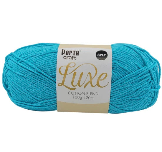 Luxe Cotton Blend Yarn 100g 220m 8ply - Ocean