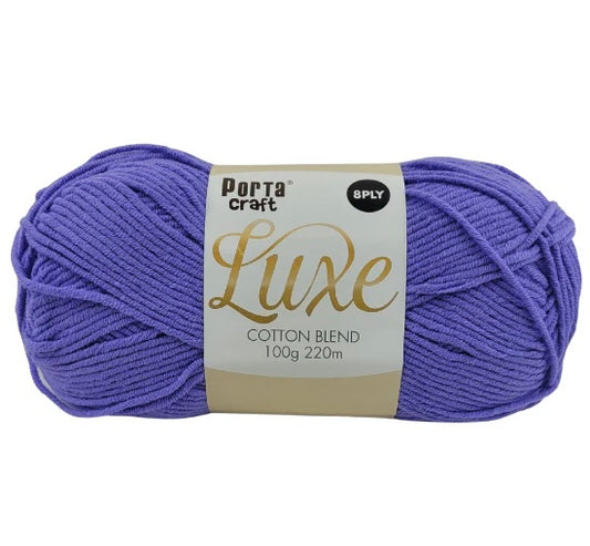 Luxe Cotton Blend Yarn 100g 220m 8ply - Lilac