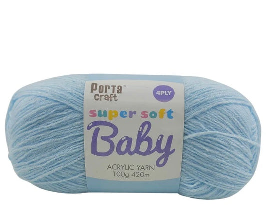 Super Soft Baby Acrylic Yarn 420m 4ply - Baby Blue