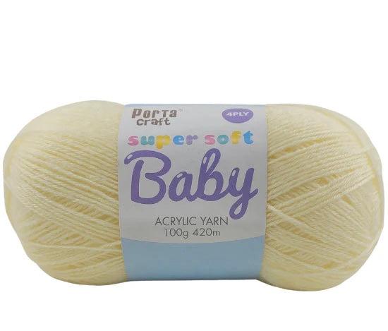 Super Soft Baby Acrylic Yarn 420m 4ply - Cream