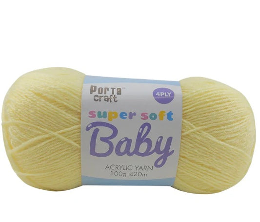 Super Soft Baby Acrylic Yarn 420m 4ply - Lemon
