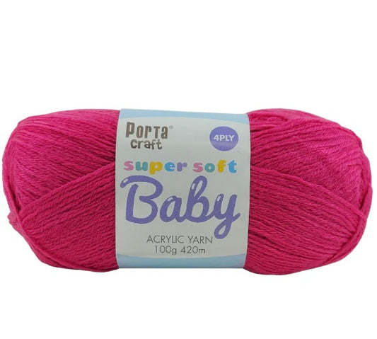 Super Soft Baby Acrylic Yarn 420m 4ply - Fun Pink