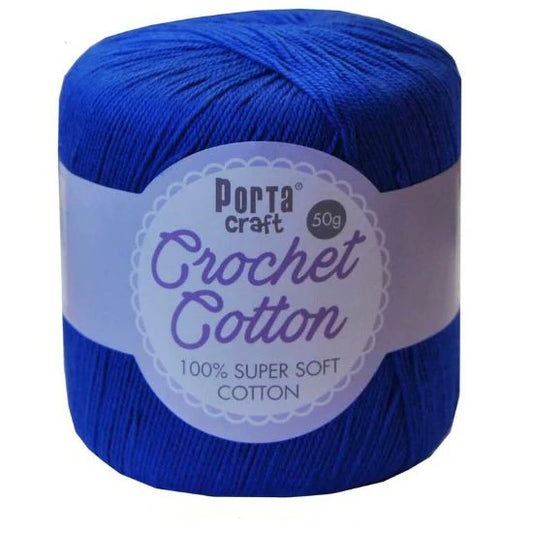 Crochet Cotton 50g 145m 3ply - True Blue