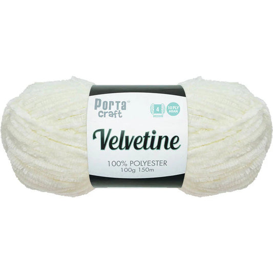 Velvetine Yarn 10ply 100g - White