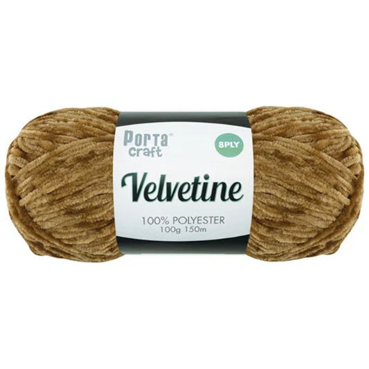 Velvetine Yarn 8ply 100g - Teddy Bear