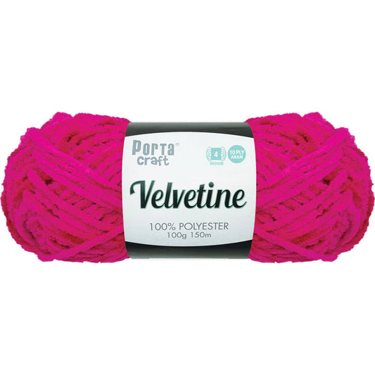 Velvetine Yarn 8ply 100g - Hot Pink