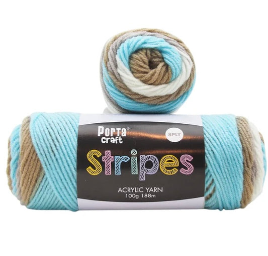 Stripes Acrylic Yarn 100g 188m 8ply - Sandbar
