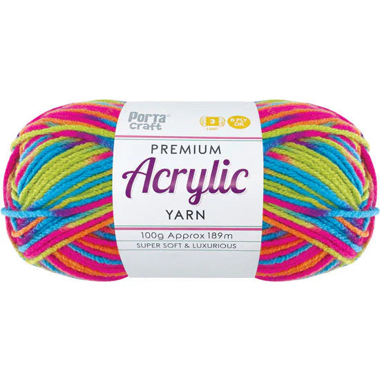 Acrylic Yarn 100g 189m 8ply - Variegated Utopia