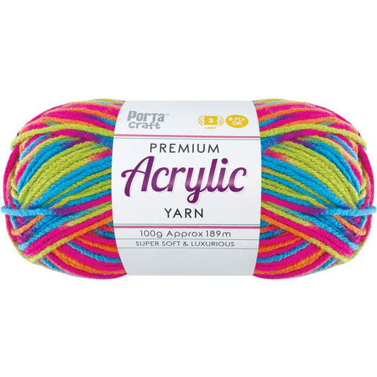 Acrylic Yarn 100g 189m 8ply - Variegated Utopia