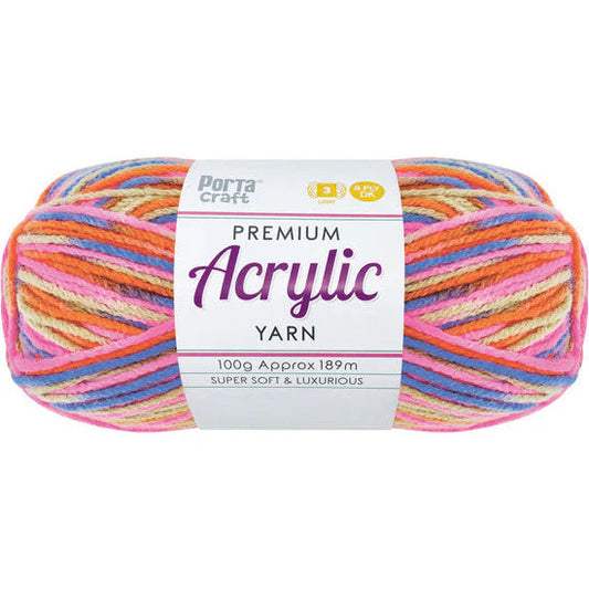 Acrylic Yarn 100g 189m 8ply - Variegated Fantasy