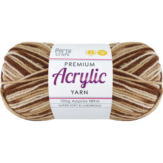Acrylic Yarn 100g 189m - Variegated Mahogany